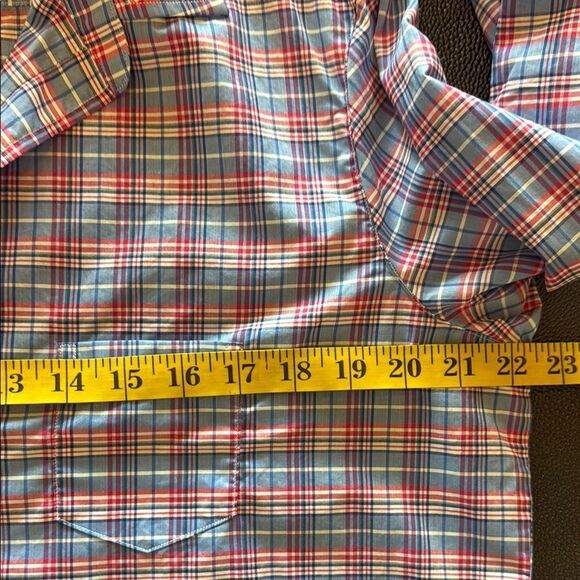 Frank & Eileen Relaxed Plaid Blue and Red Casual Button Down Shirt size small - Picture 8 of 8